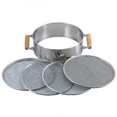 Photo1: Stainless steel sieve with grips (Four nets)