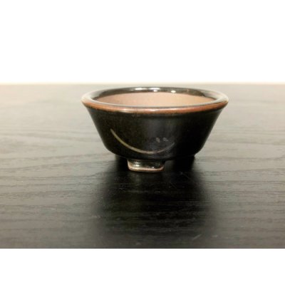 Photo2: Satsuma Ware "Black Satsuma" / Golden Ji "Kin no Ji" / Chin Jukan Bonsai Pot 