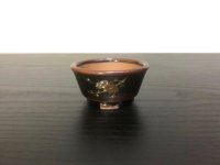 Satsuma Ware "Black Satsuma" / Ume "Ume no Zu" / Chin Jukan Bonsai Pot 