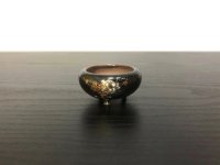 Satsuma Ware "Black Satsuma" / Ume "Ume no Zu" / Chin Jukan Bonsai Pot 