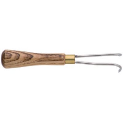 Photo1: Bonsai stainless steel root pick with two fingers (Wood pattern)