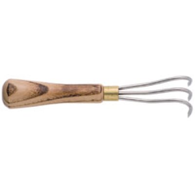 Photo1: Bonsai stainless steel root pick with three fingers (Wood pattern)