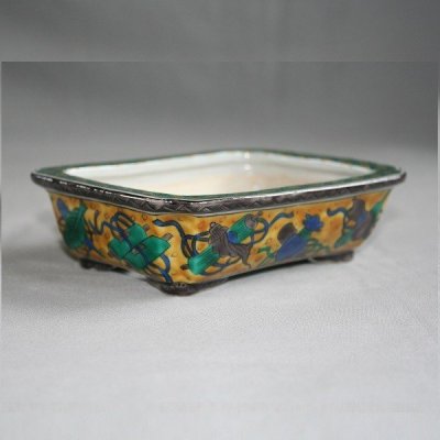 Photo2: Kutani Ware Rectangle Pot “Eisho” Takara-Zukushi pattern / W145mm