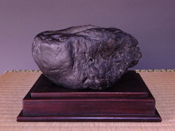 Photo2: Suiseki / Ishikarigawa (Kamuikotan) ： Kotan-seki (with one pedestal) / Two horse's hooves (2)