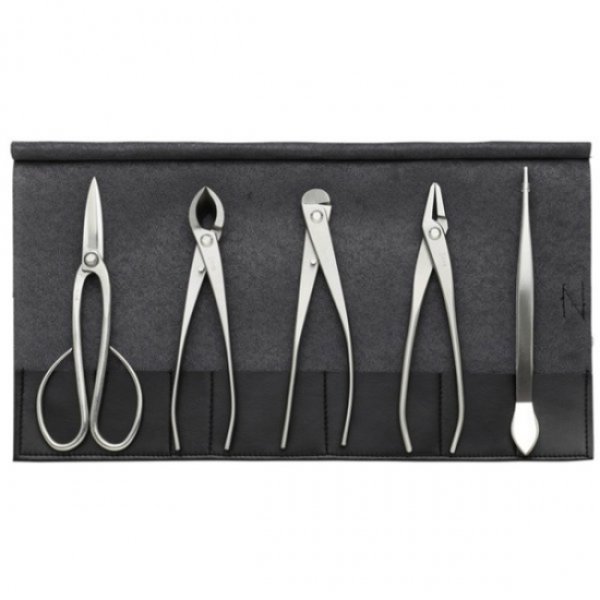 Photo1: Bonsai tool 5-pieces set / Stainless steel (KIKUWA) (1)