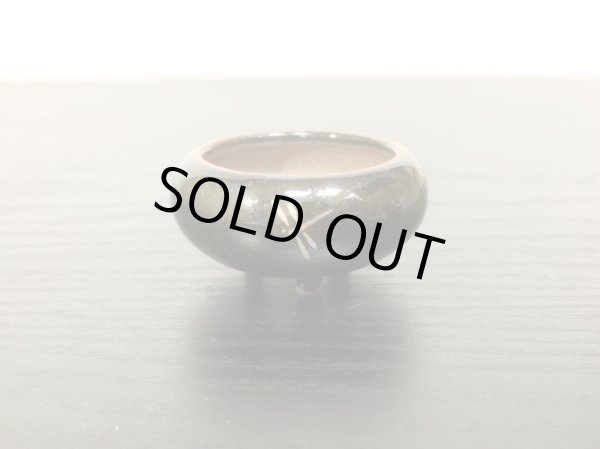 Photo2: Satsuma Ware "Black Satsuma" / Silver Dragonfly "Gin Tombo" / Chin Jukan Bonsai Pot (2)