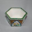 Photo3: Kutani Ware Hexagon Pot “Eisho” Arabesque pattern / D75mm (3)