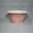 Photo4: Kutani Ware Round Pot “Eisho” Akae Komon pattern / D130mm (4)